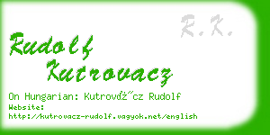 rudolf kutrovacz business card